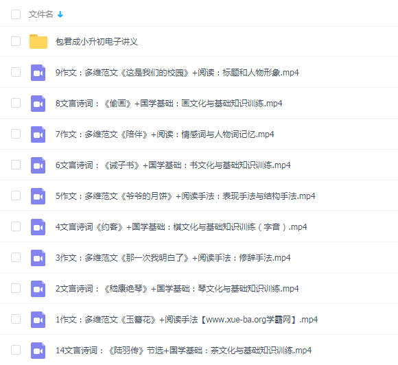 小学语文小升初包君成六年级作文古诗能力提升精讲